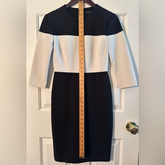 rag & bone Black White Carola Colorblock Dress Sz 0 Stretch Bodycon Exposed Zip - Picture 8 of 16